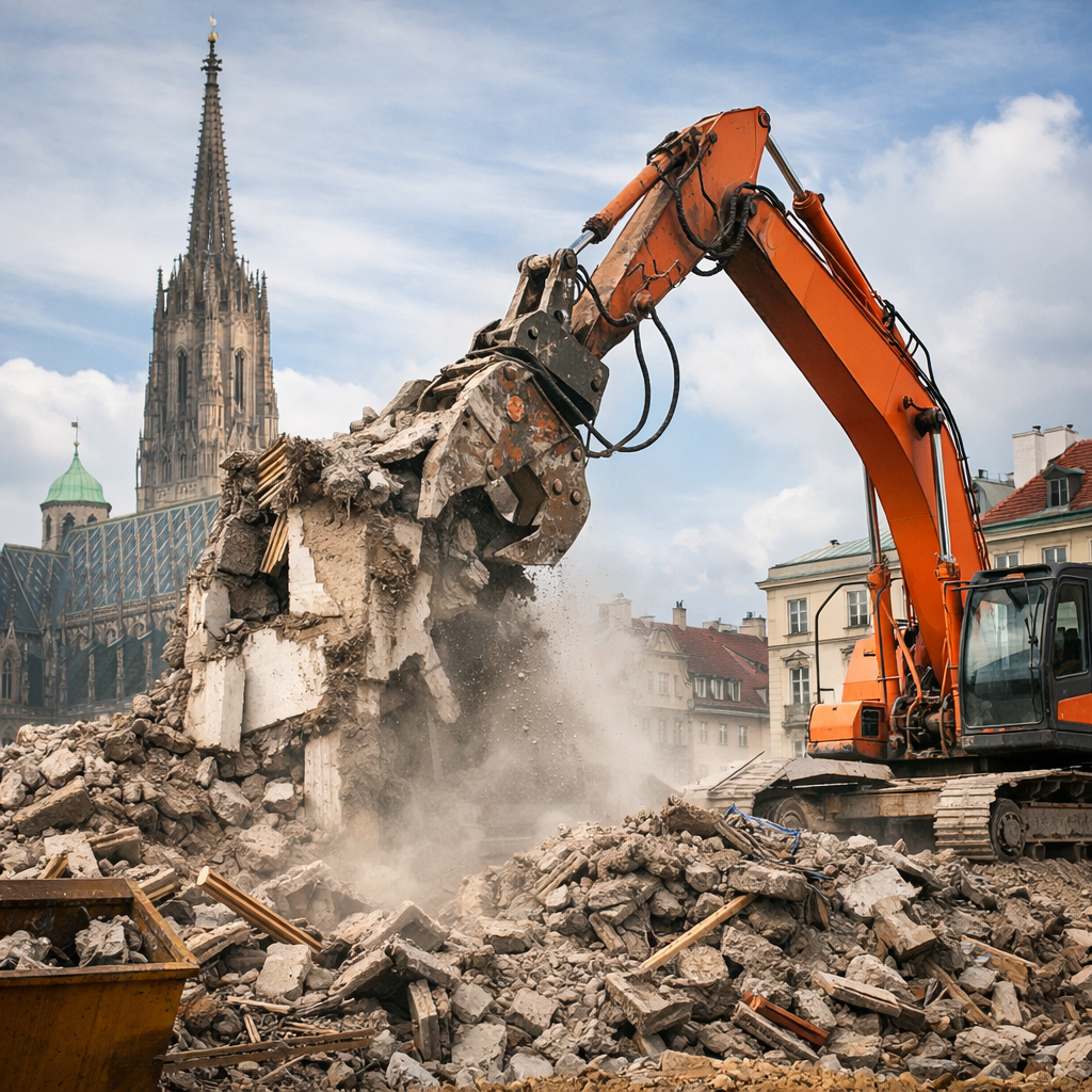 Abbrucharbeiten in Wien